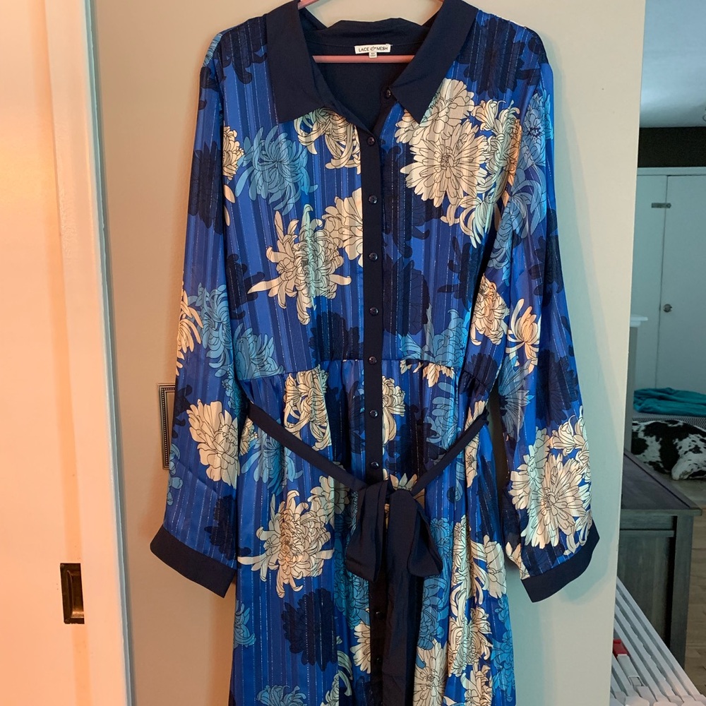 Floral shirt dress
